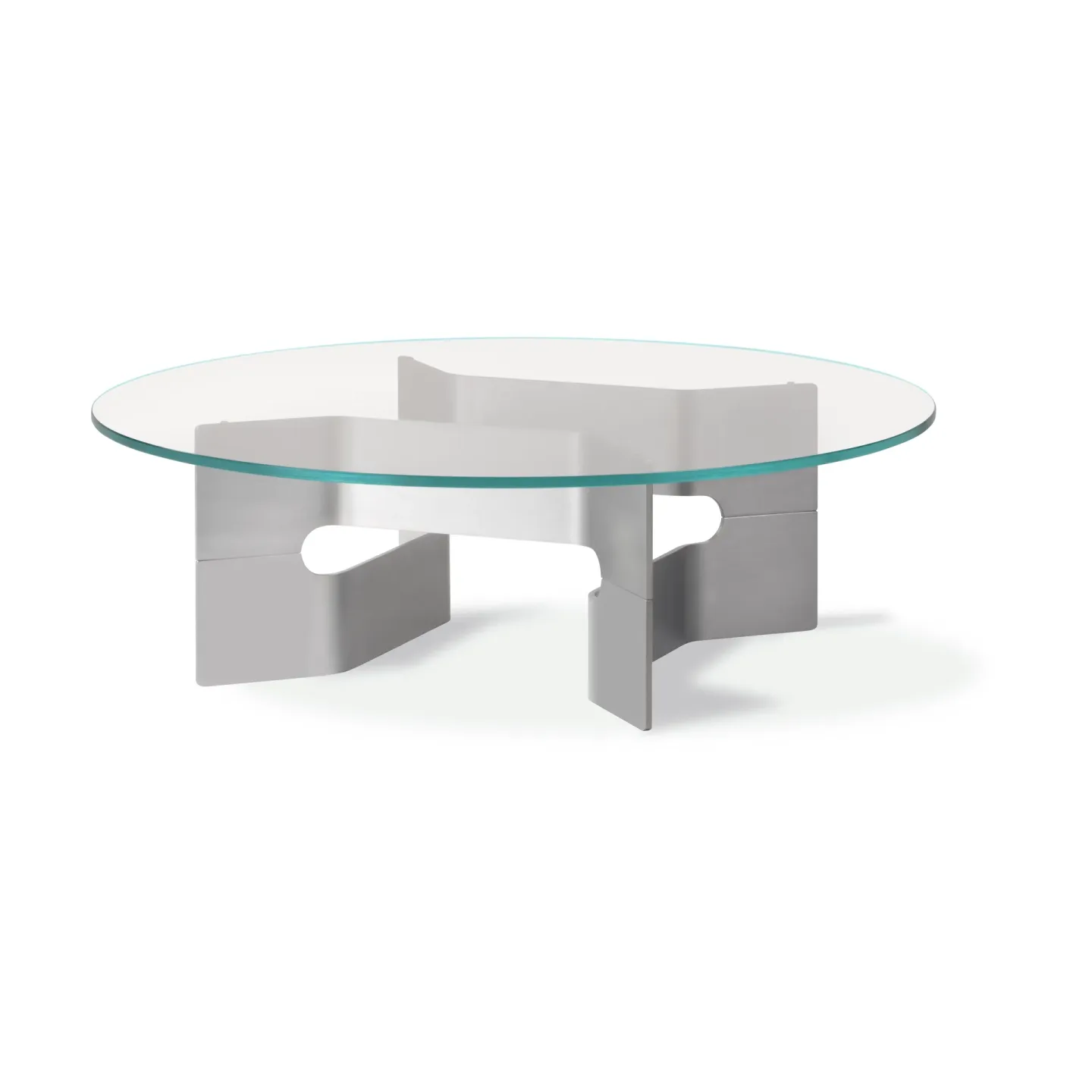 Fredericia Furniture JG soffbord Ø98 cm Glas-borstad aluminium