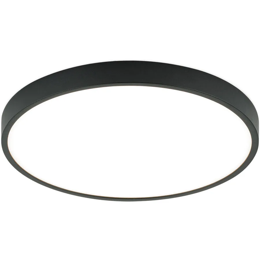 Deckenlampe Bully Schwarz Aluminium 2.4 cm - LED - Lichtfarbe: Warmweiss - LED Energiesparlampen