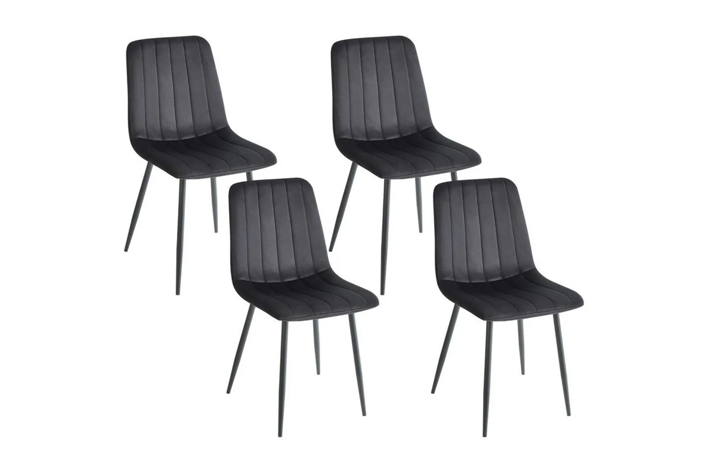 Set med 4 matstolar Kalispell - Svart