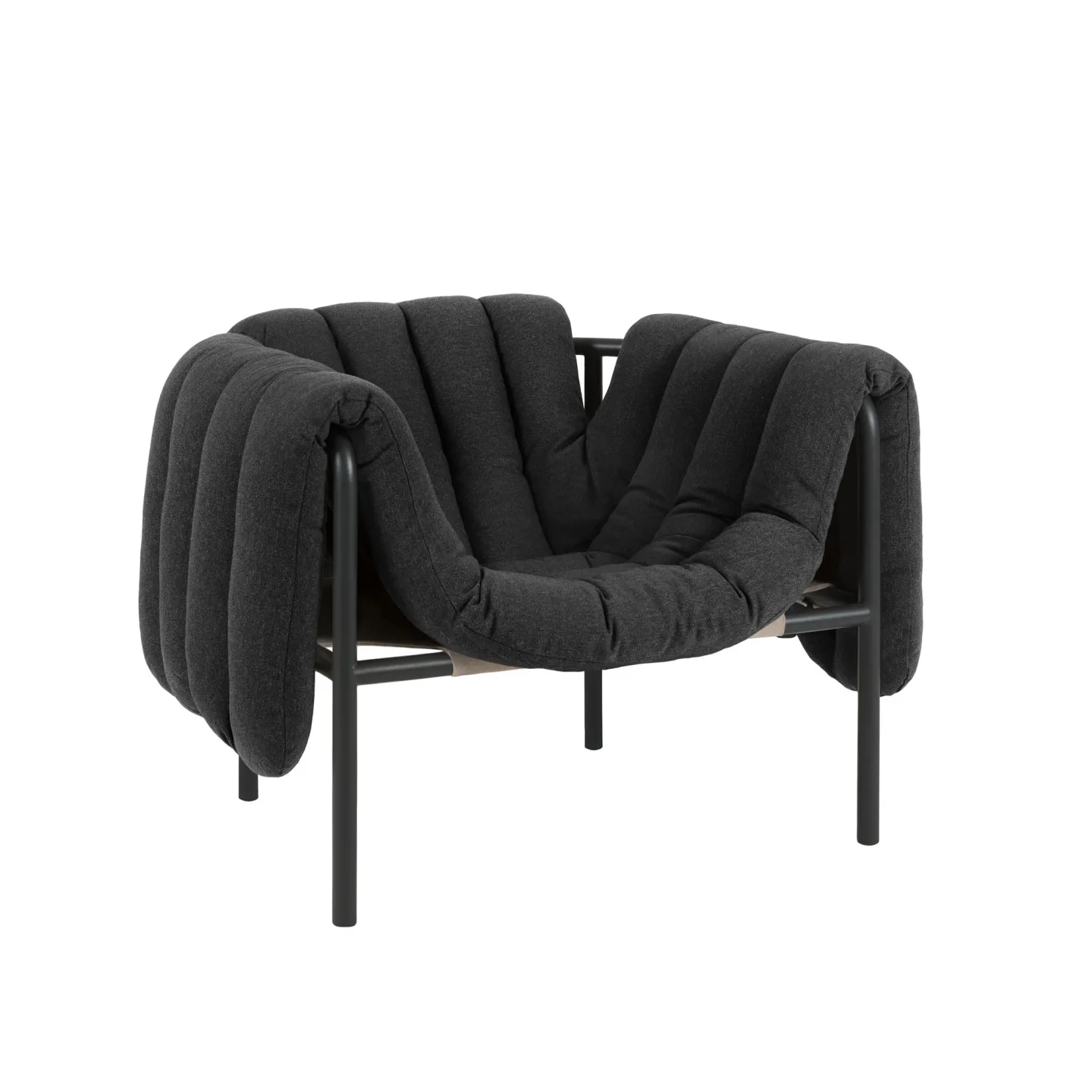 HEM - Puffy Lounge Chair - Anthracite/Black Grey - Fåtöljer - Faye Toogood - Grå,Svart - Bomull/Naturmaterial/Metall/Skum/Plast