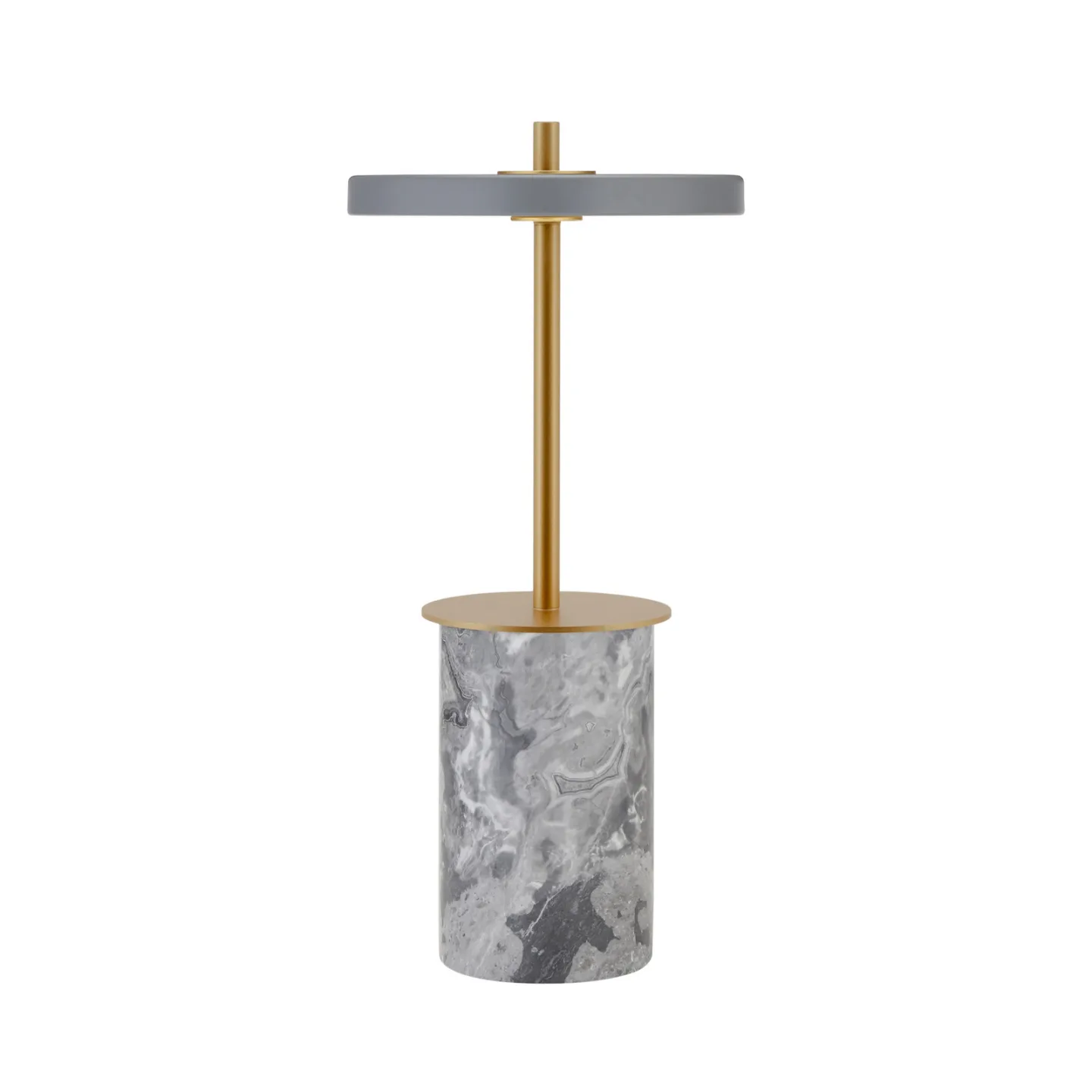 Asteria MOVE MINI batterilampe marmorgrå/messing IP44 - UMAGE - Stue - Design - Med skærm