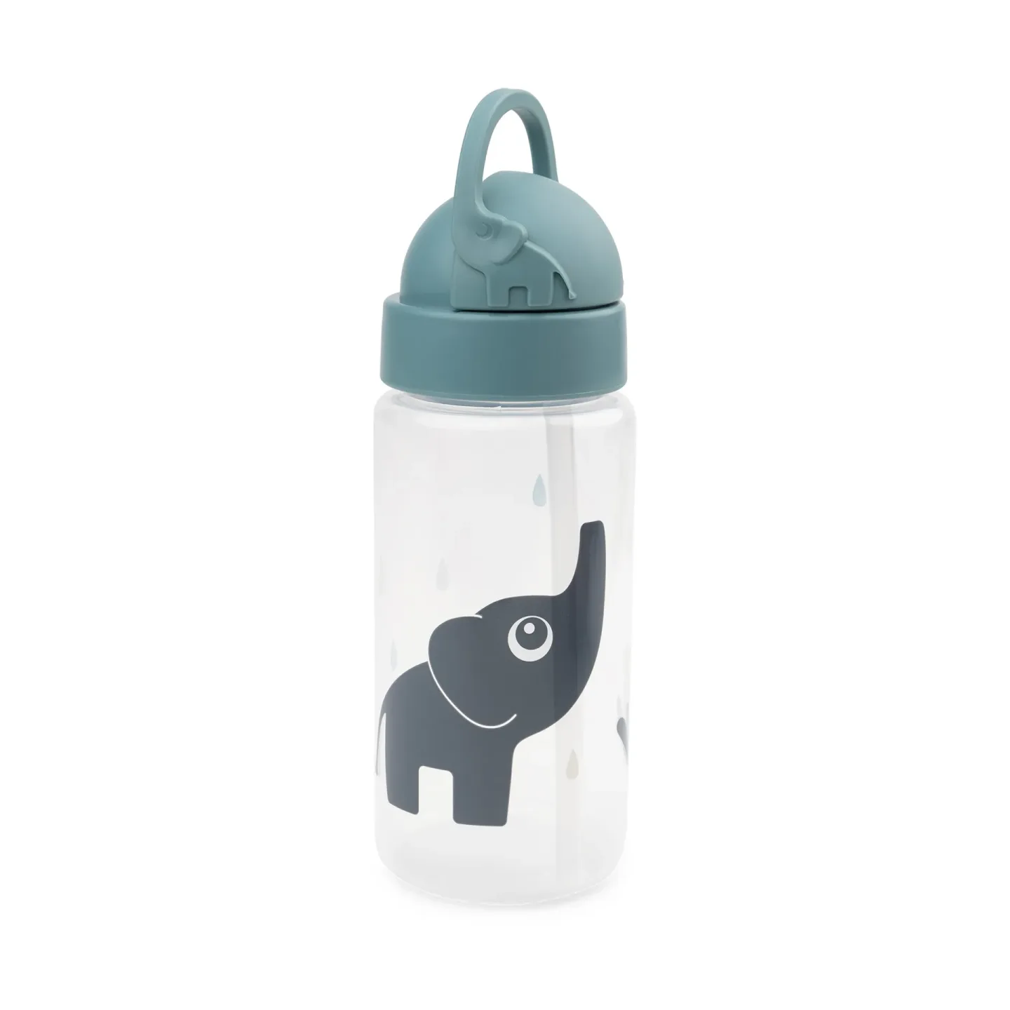 Done by deer Elphee Flasche mit Strohhalm Blue