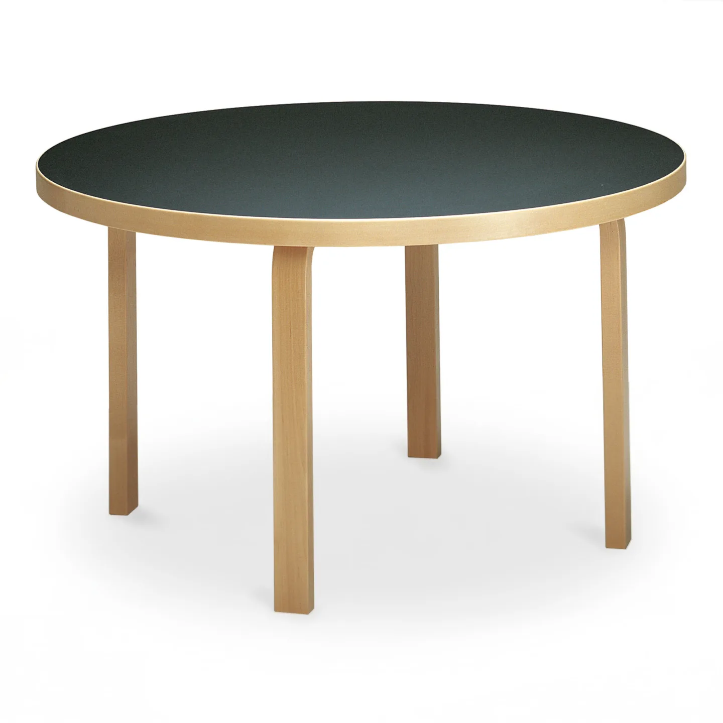 Artek - Aalto Bord 91, Svart linoleum, Klarlackad - Matbord - Alvar Aalto - Svart - Trä/Plast