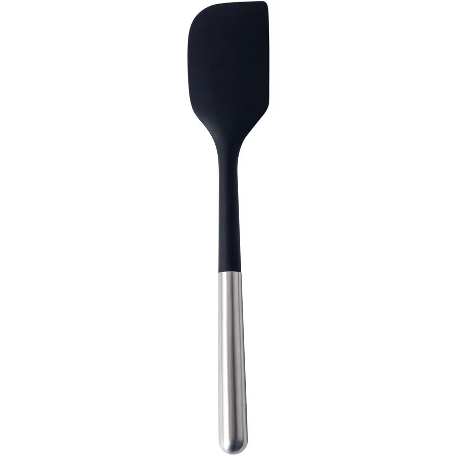 Teigschaber Premium Schwarz/Silber Edelstahl/Silikon 6 cm