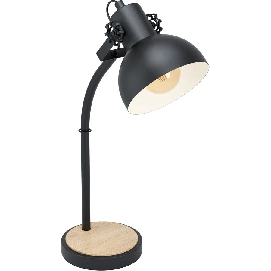 Eglo Tischlampe Lubenham Braun/Schwarz Stahl/Holz 57 cm - Material: Holz/Stahl