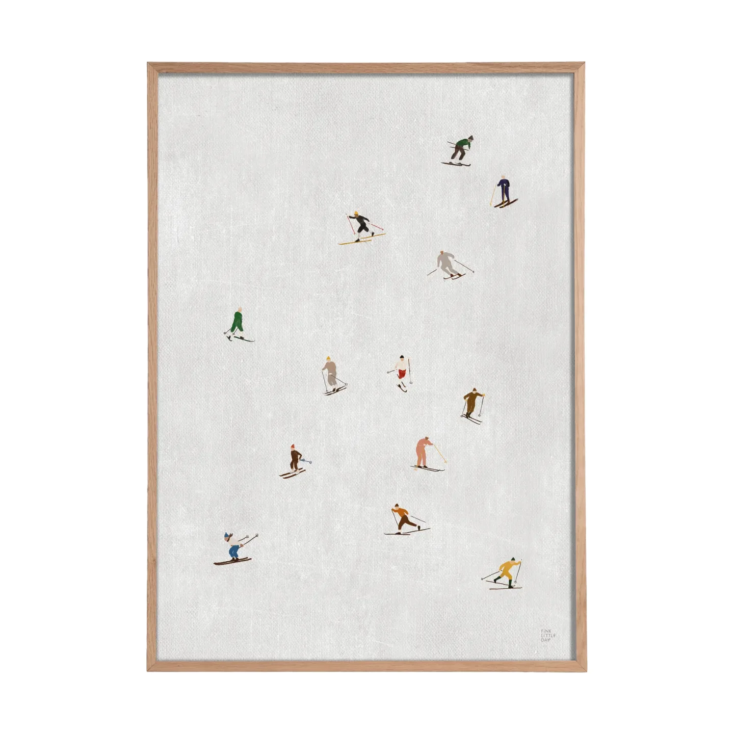 Fine Little Day Skiers Poster 50 x 70cm Hellgrau