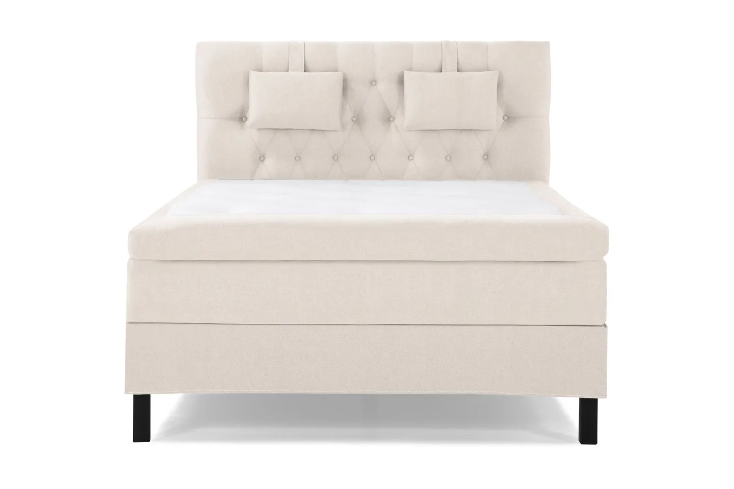 Lucky Komplett Sängpaket 140x200 Memory Diamant Sänggavel - Nackkudde Liten Beige