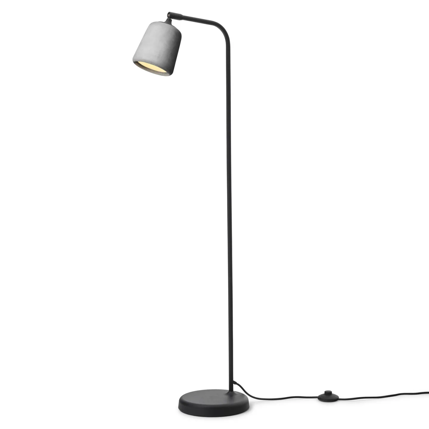Material Gulvlampe Light Grey Concrete - New Works - Stue - Design - Beton - Med én lyskilde