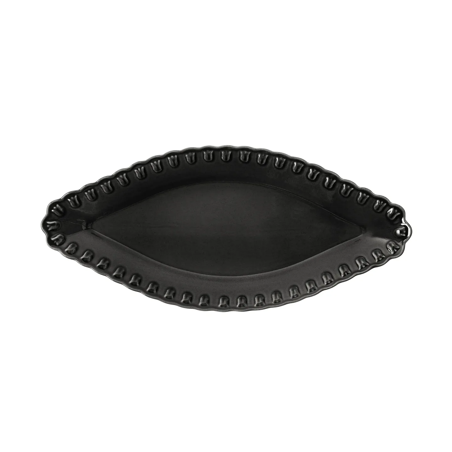 PotteryJo Tulipa ovaler Teller 20x45 cm Almost black