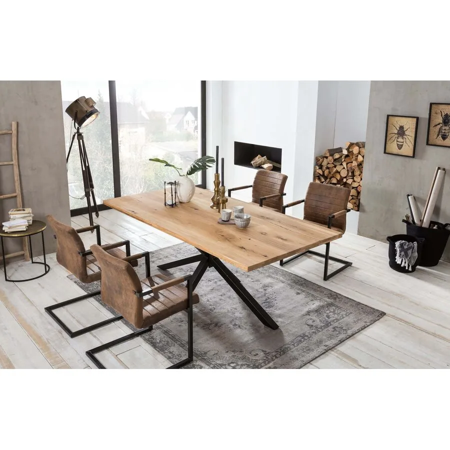 Esstisch Stella natur Wildeiche Massivholz B 200 T 100 cm