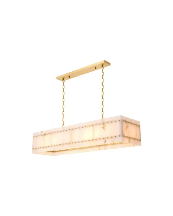 Ruby Chandelier Alabaster Brass