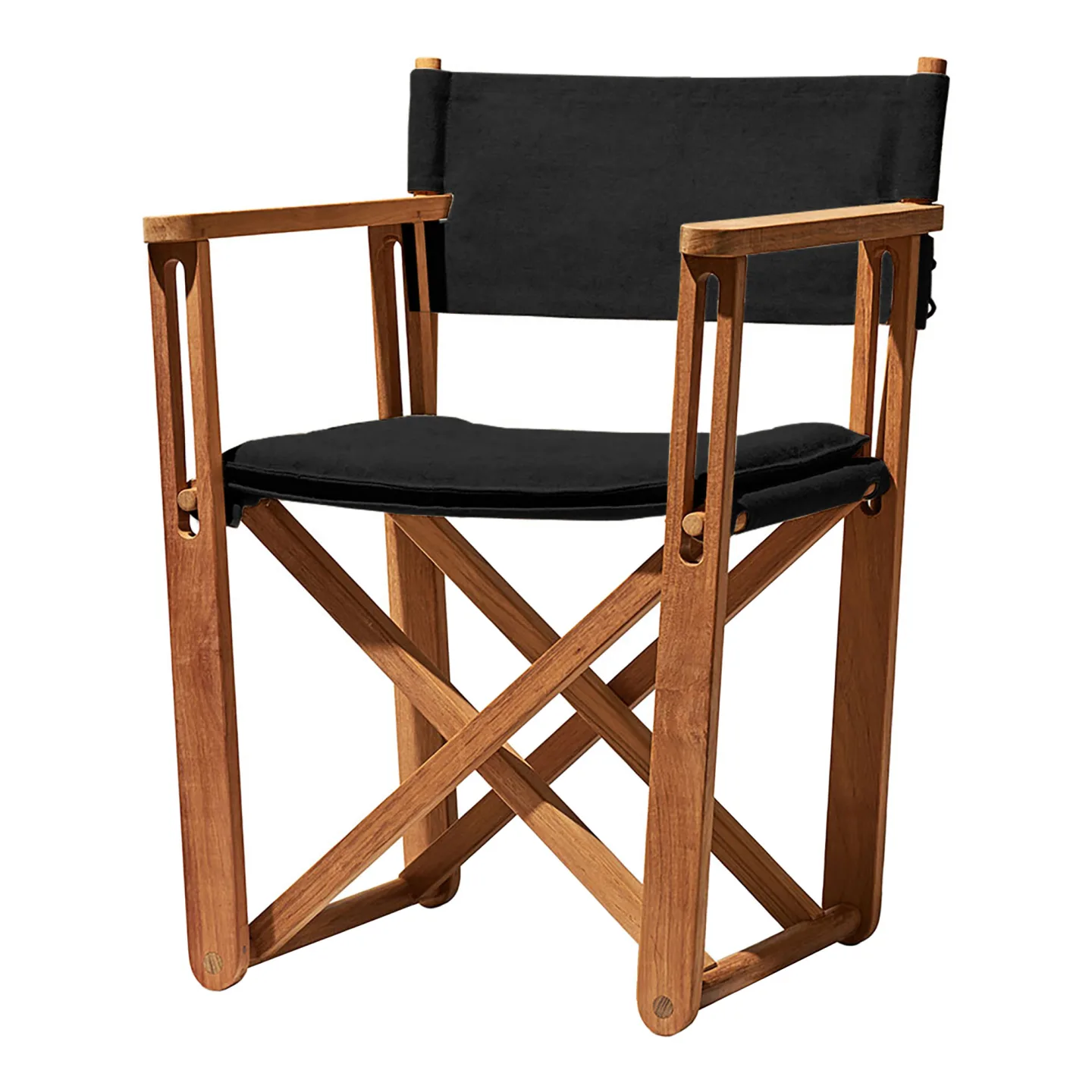 Skargaarden - Kryss Lounge Chair Svart Sunbrella - Fåtöljer utomhus - Björn Hultén - Träfärgad,Svart - Trä/Textilmaterial