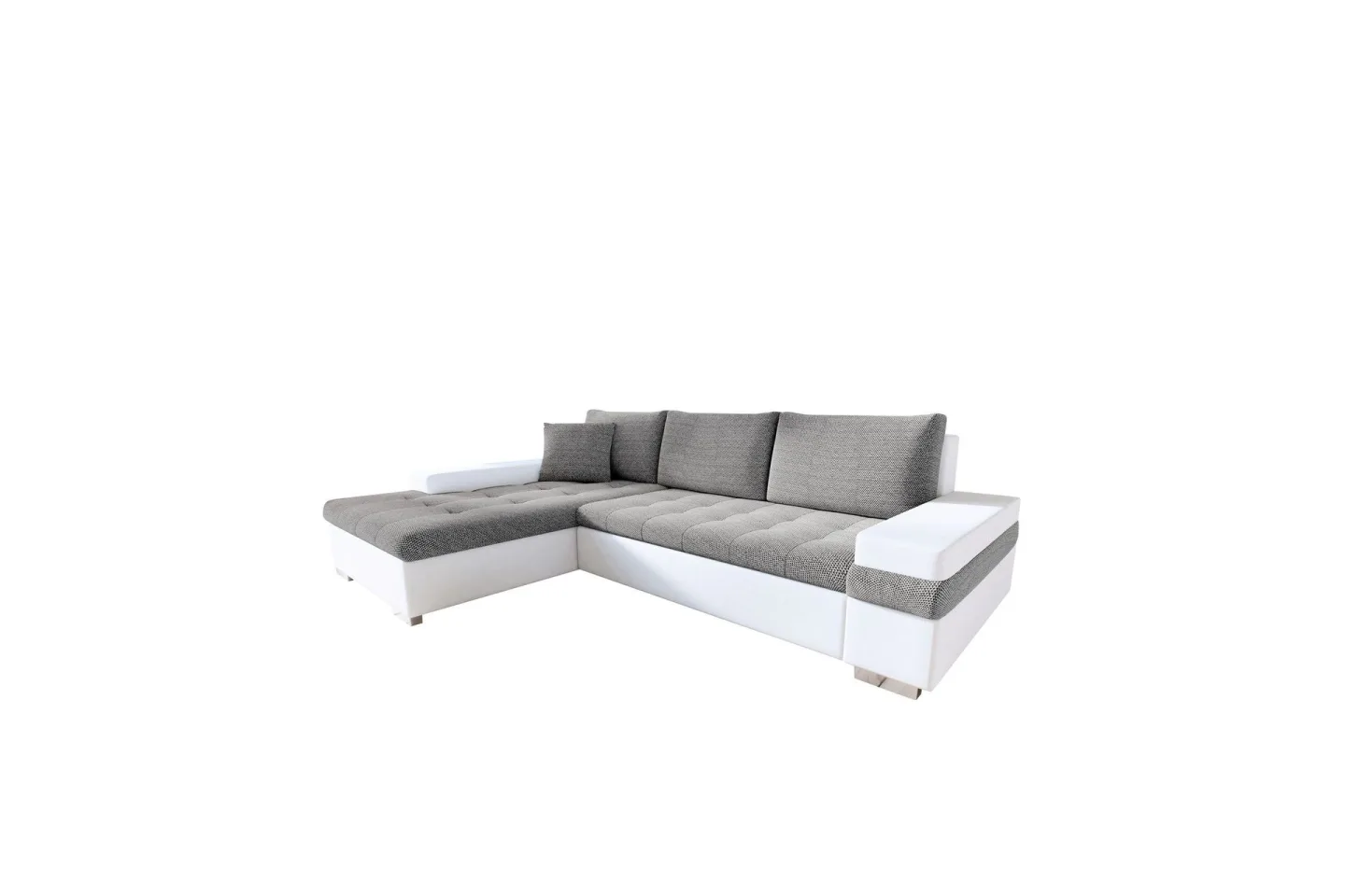 Naoma Soffa med Divan 3-sits - Vit/Ljusgrå