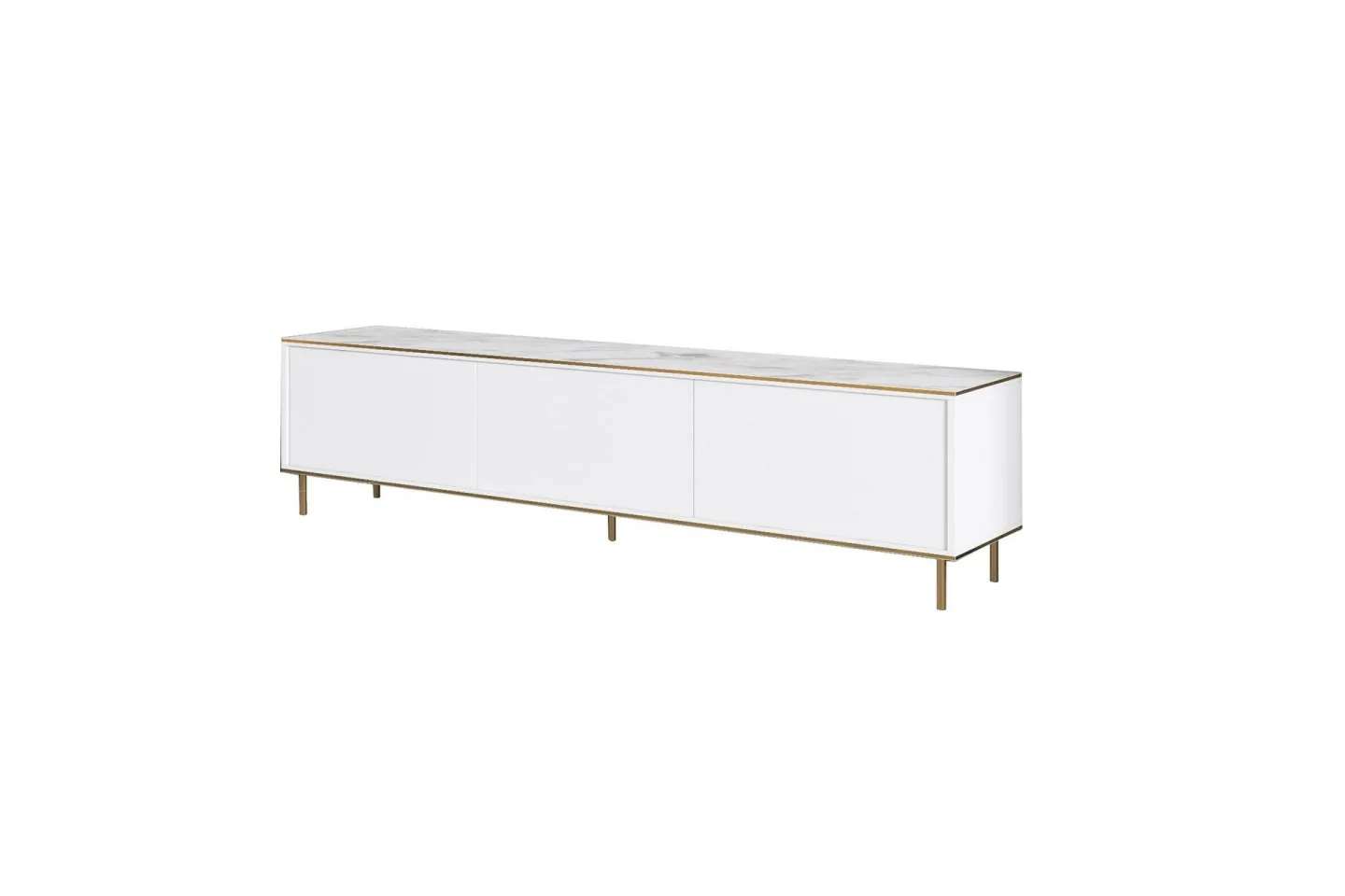 Imaj Tv-bänk 180 cm - Vit marmor/Guld