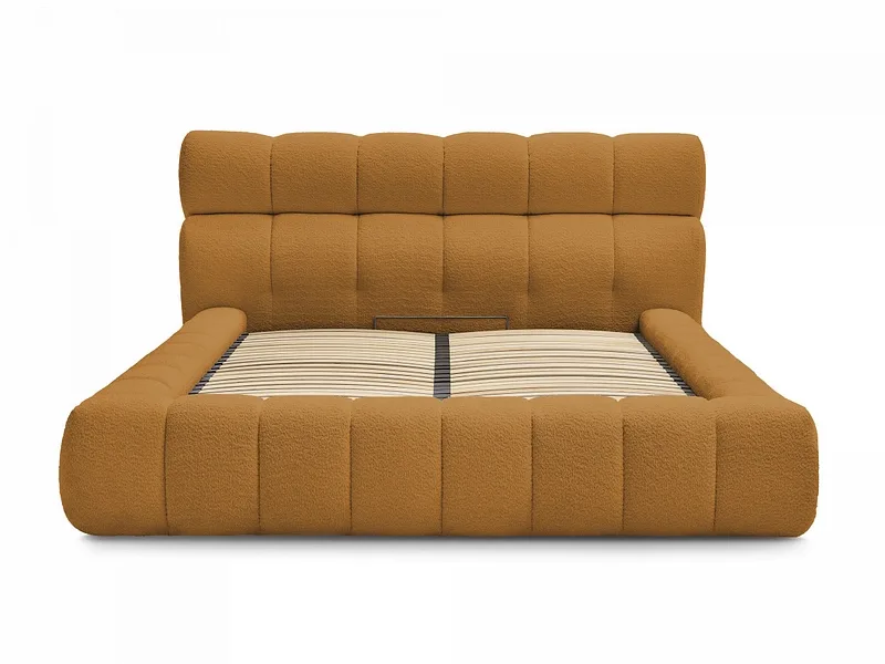 Kastenbett BOBOCHIC MONT-BLANC 180x200cm boucle-stoff gelb