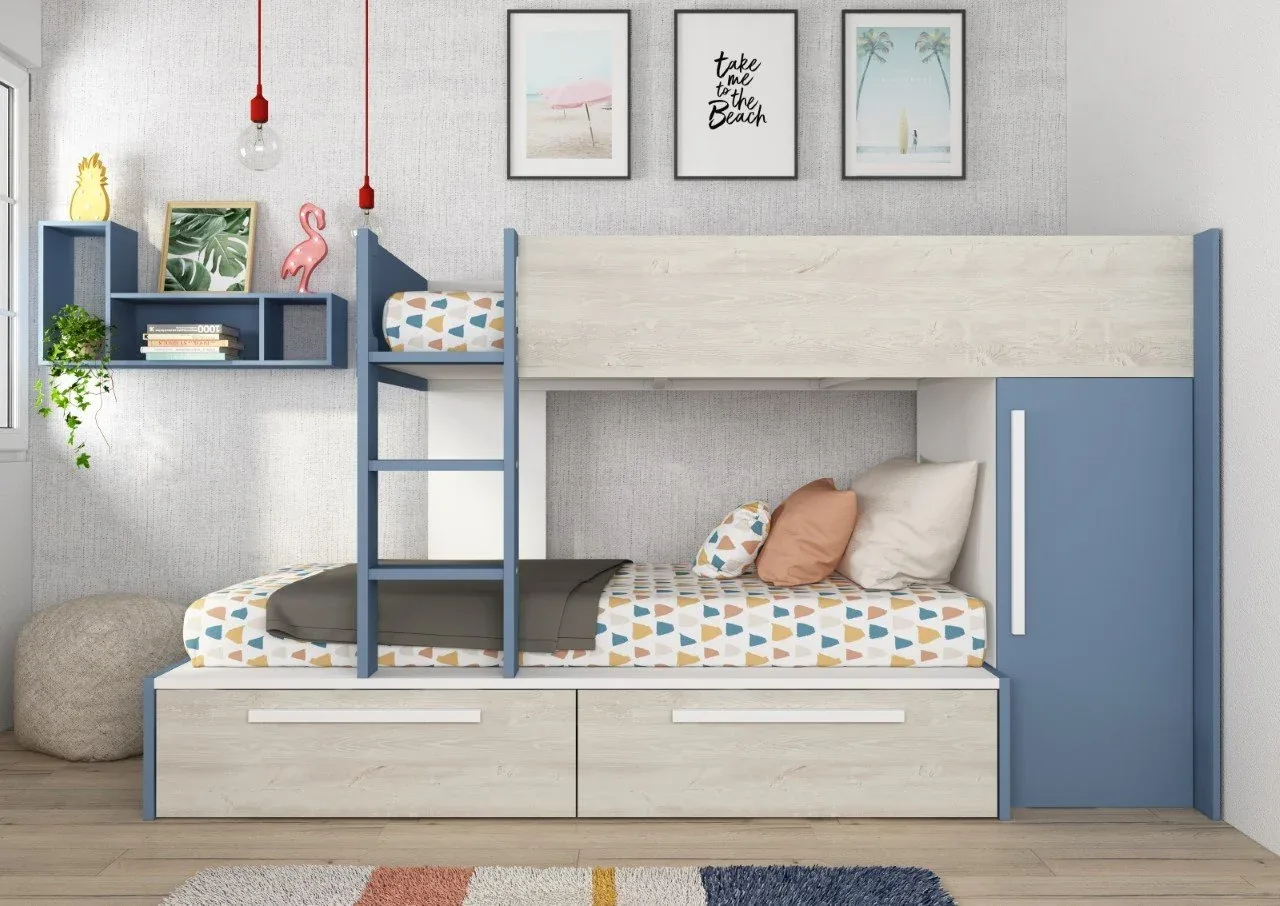 Drømmerom - Køyeseng Smokey med garderobe 90x200