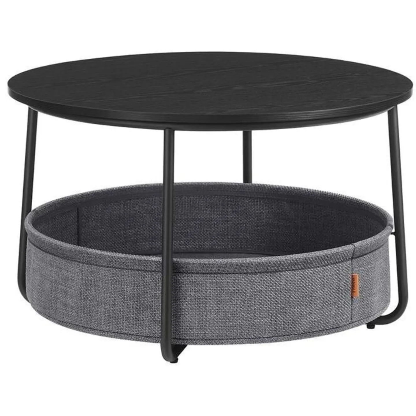 Salontisch VASAGLE Schwarz, Grau, Grau Stahl B 75 T 75 cm - Salontisch