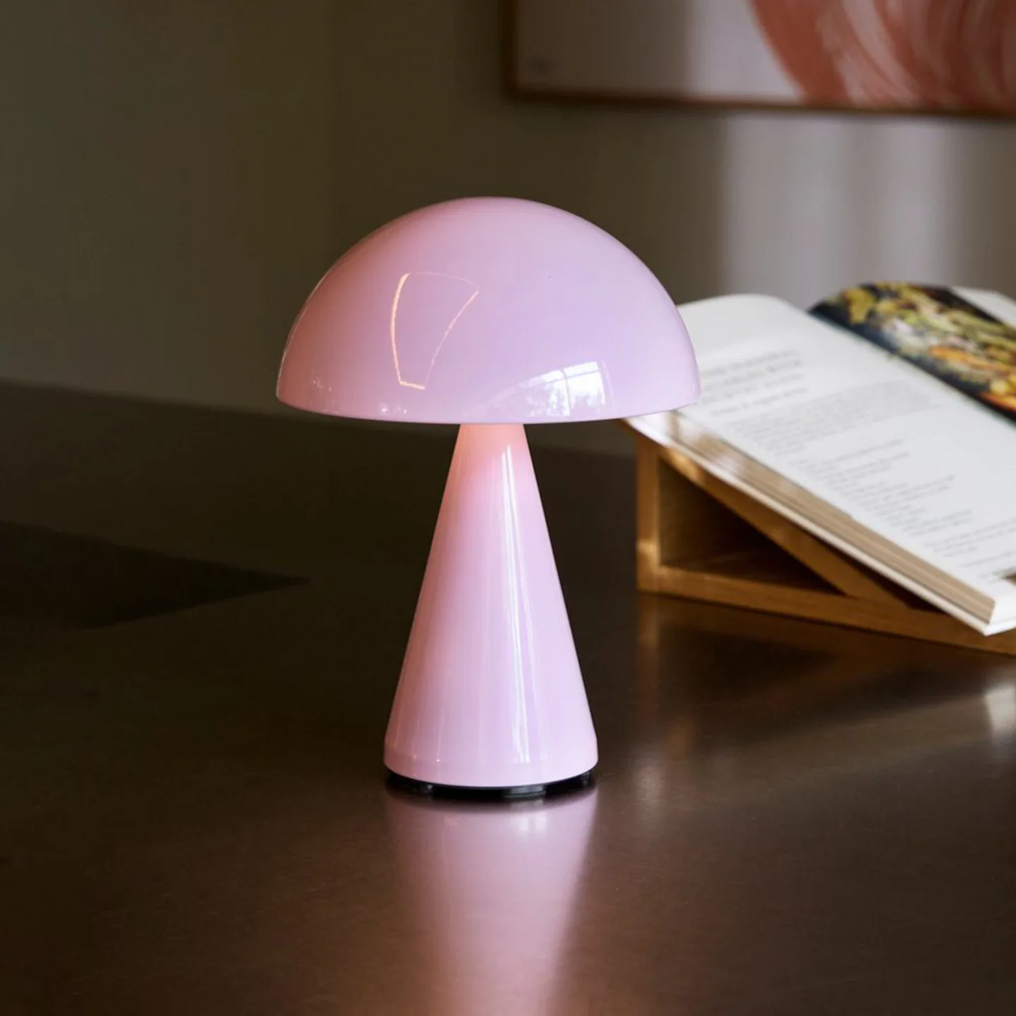 Mush LED-Akku-Tischleuchte, rosa, Höhe 15 cm - HÜBSCH - Terrasse - Modern - Metall - Einflammig