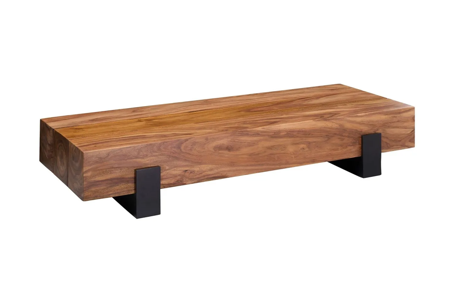 Taquanna Soffbord 115 cm Runt - Massivt Trä/Valnötsbrun/Svart