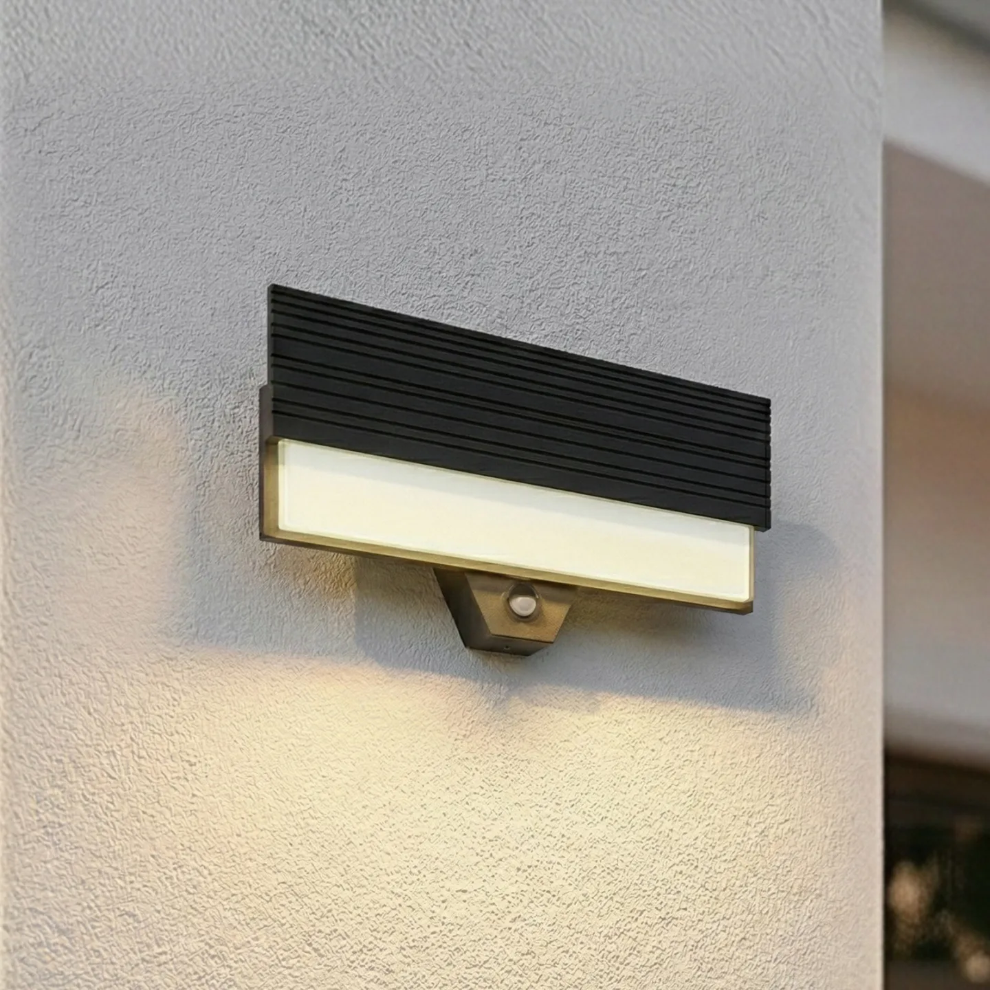 Melira LED-Außenwandleuchte, anthrazit, Sensor, IP65 - Lucande - Terrasse - Modern - Aluminium - Einflammig