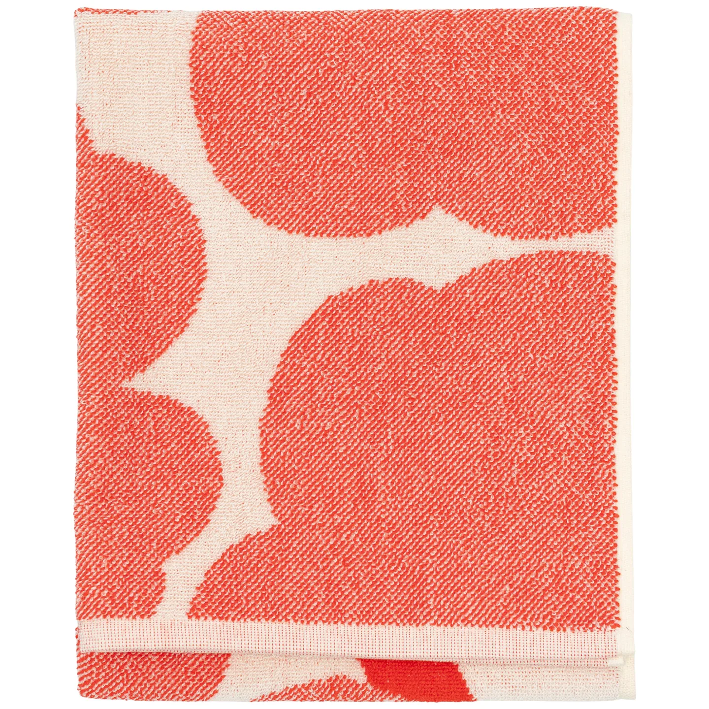 Marimekko - UNIKKO HAND TOWEL 50x70 CM, off white, orange red - Handdukar och badlakan