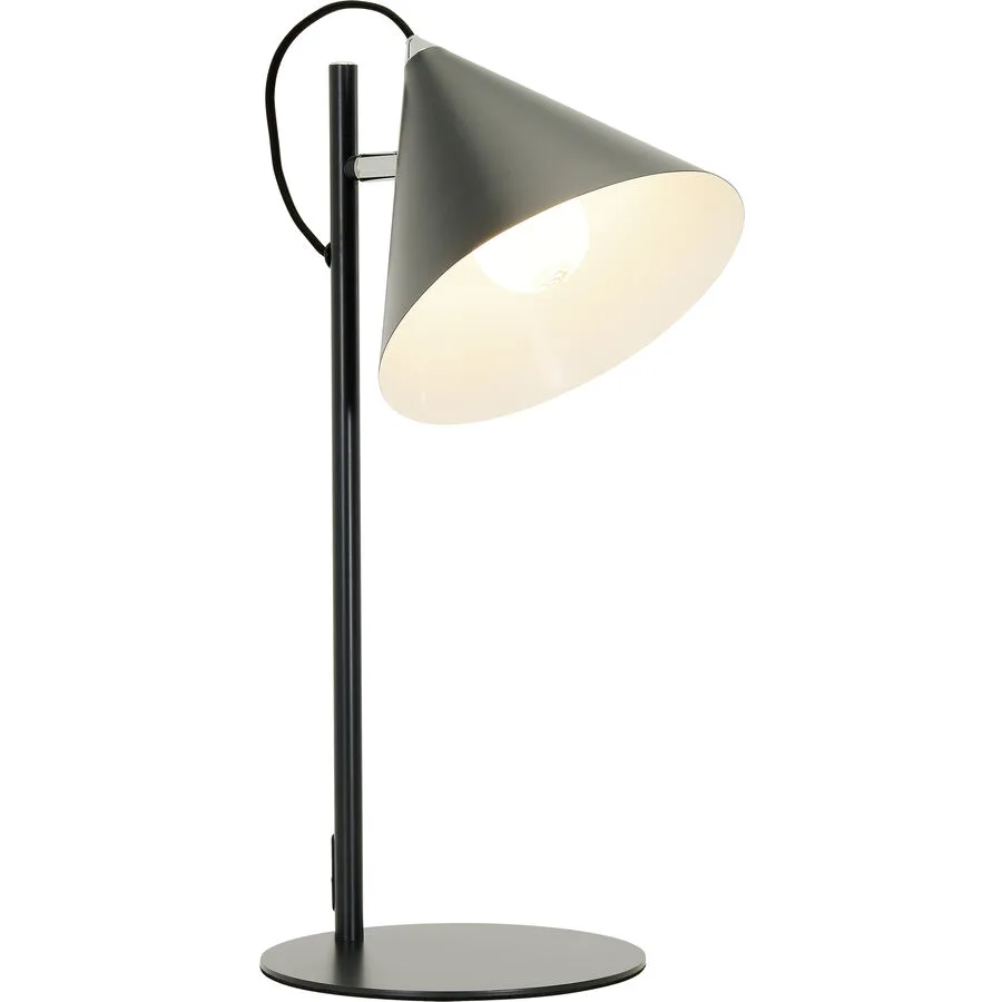 Tischlampe Charly Schwarz Metall 23 cm 45 cm