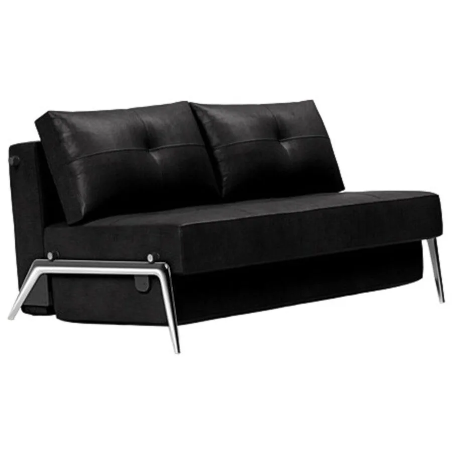 Bettsofa Kube Schwarz Stoff 147 cm 96 cm Ausklappbar