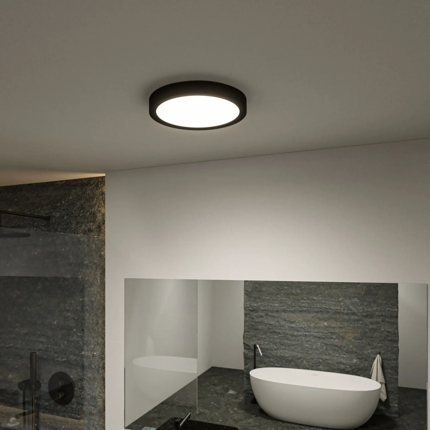 Tega LED-taklampa IP44 vit/svart – Paulmann - Badrum - Modern - Plast - Plafond