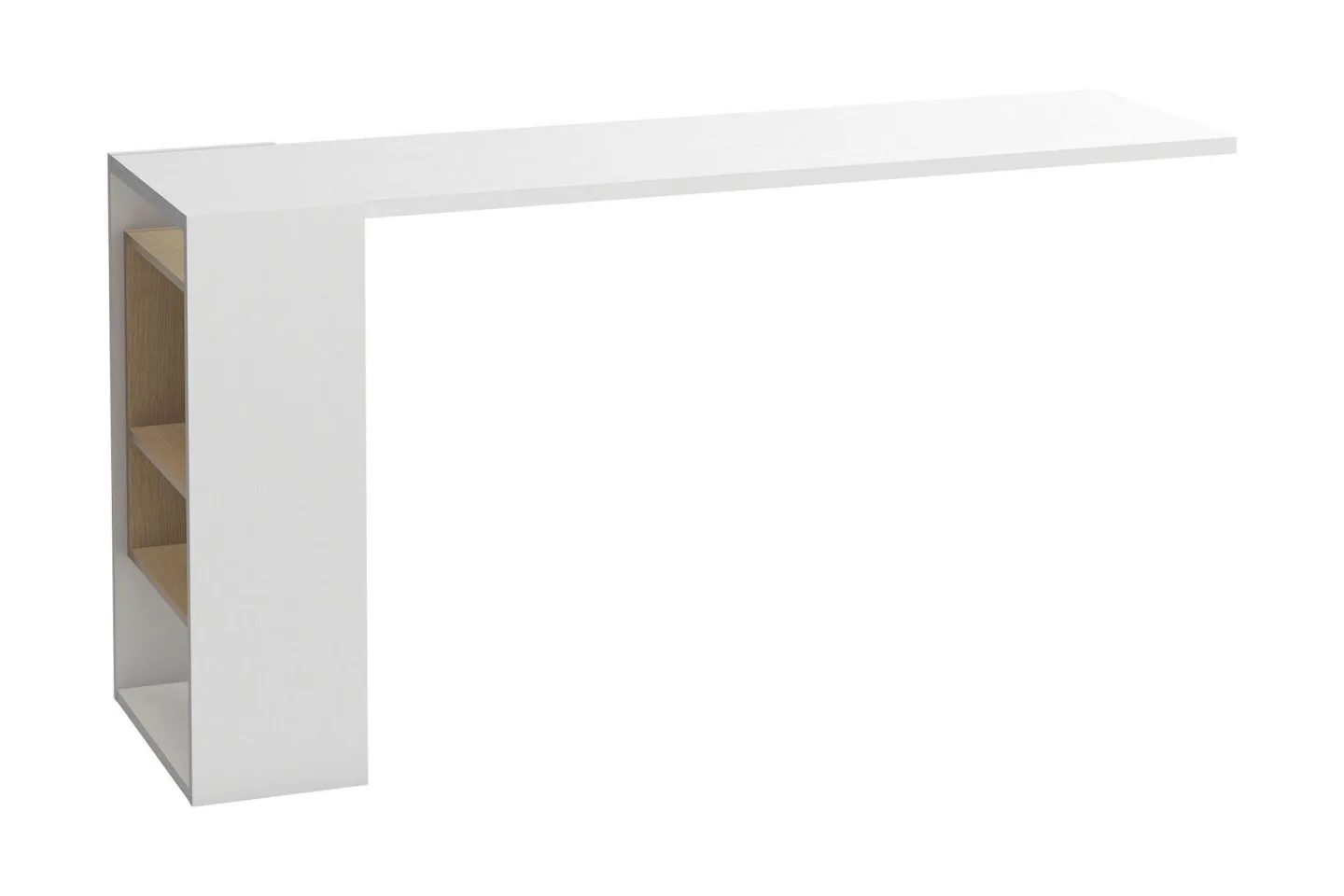 4You Skrivbordsskiva 142 cm med Förvaring Hylla Vit/Natur - VOX
