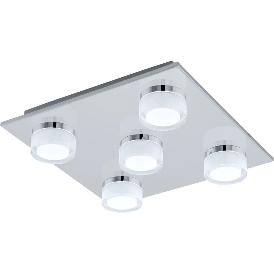 Eglo Deckenlampe Romendo 1 Grau Stahl 32 cm 7 cm - Farbe: chrom - LED - Lichtfarbe: Warmweiss - LED Energiesparlampen