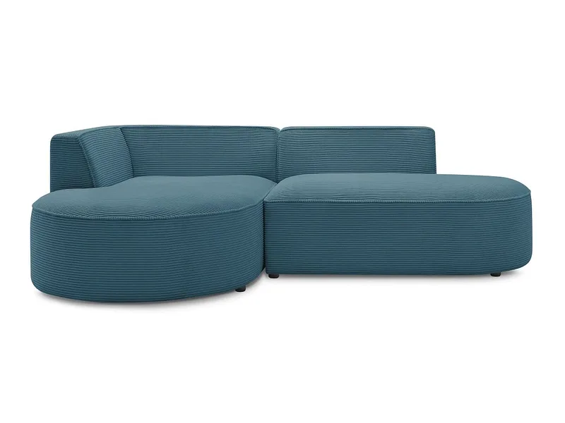 Ecksofa BOBOCHIC ROUSSEAU Cord-Stoff dunkelblau