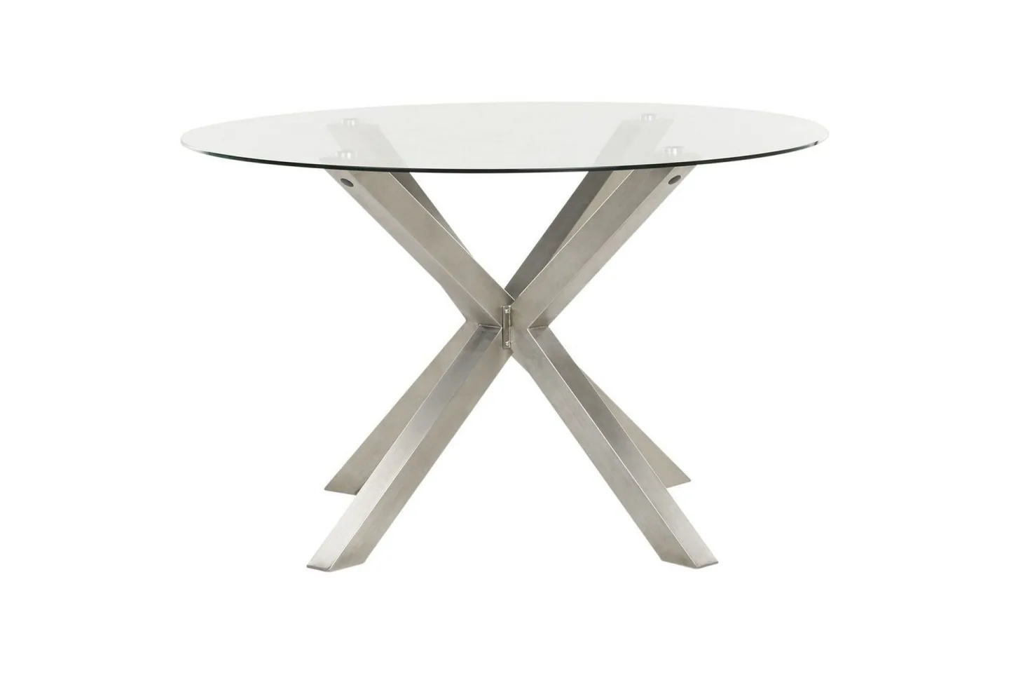 Runt bord Maletto - Silver, Transparent