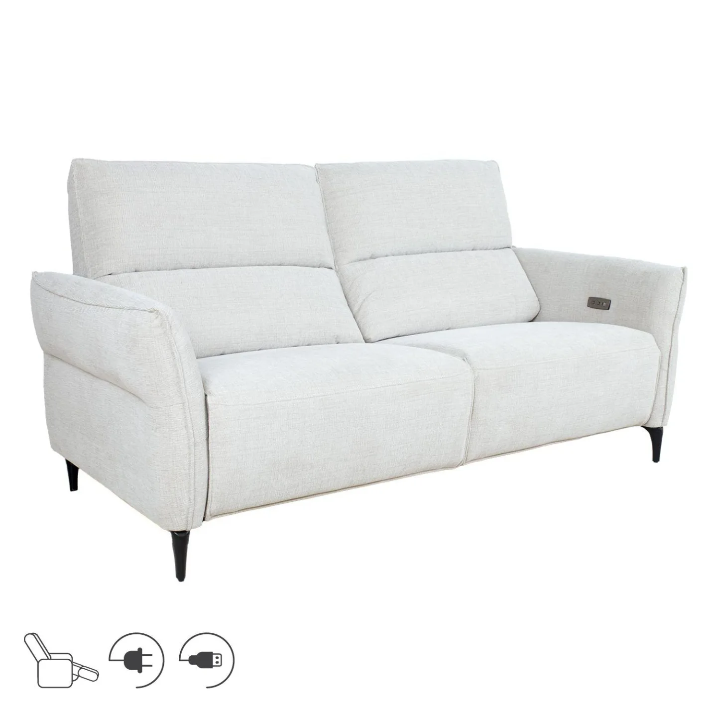 Reclinersoffa Näsdal 3-sits med elektrisk mekanism - ljusbeige