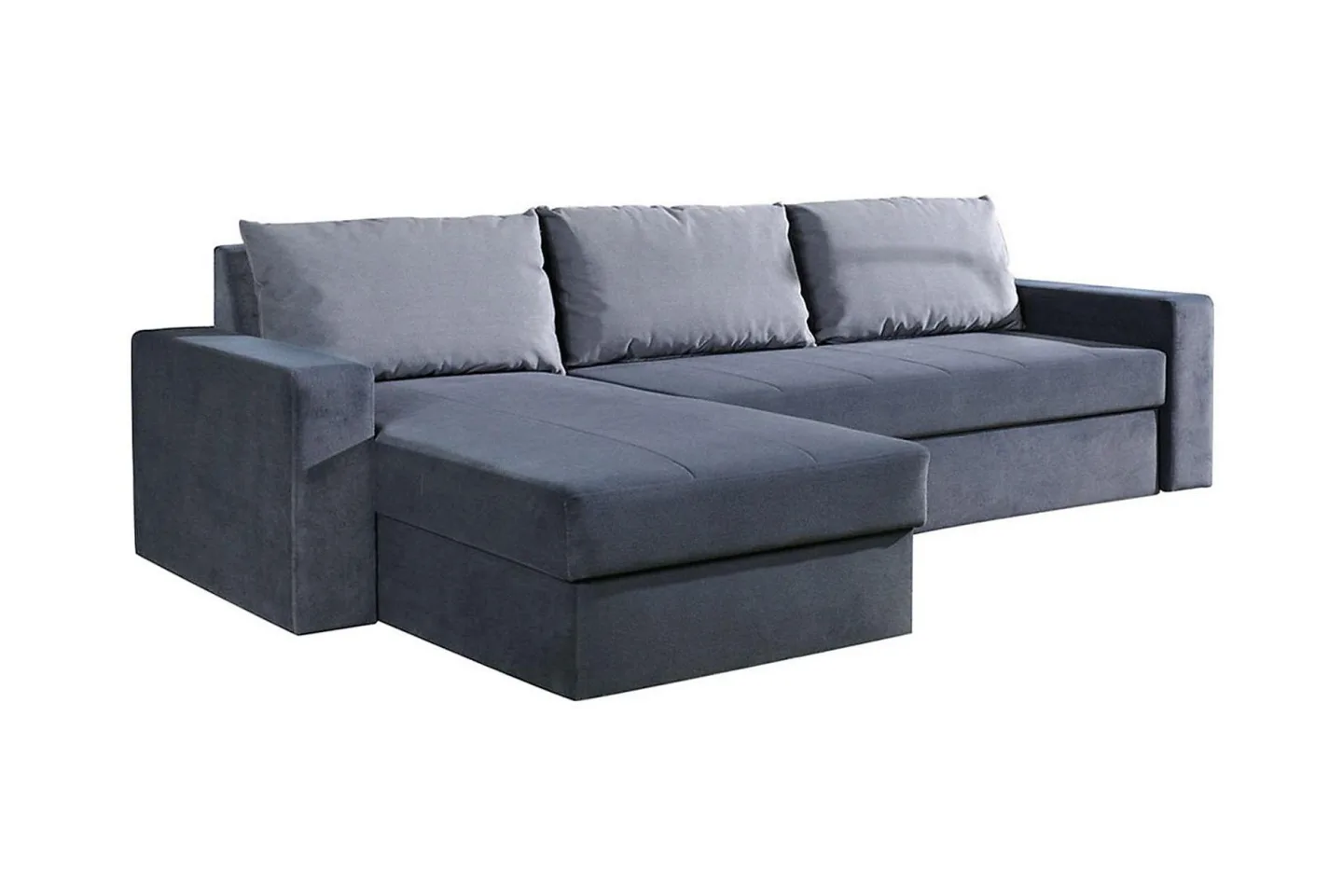Domino Divanbäddsoffa 234x156x82 cm - Blå/Grå