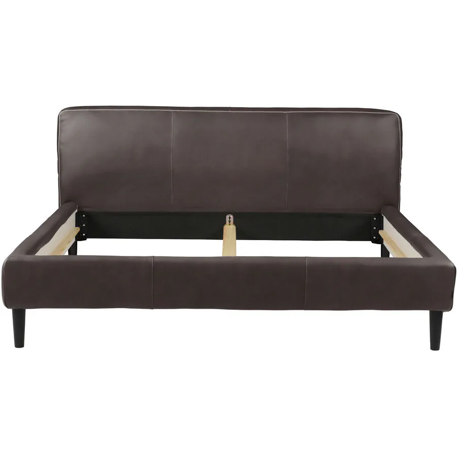 Bett Bly Braun Leder 140 x 200 cm