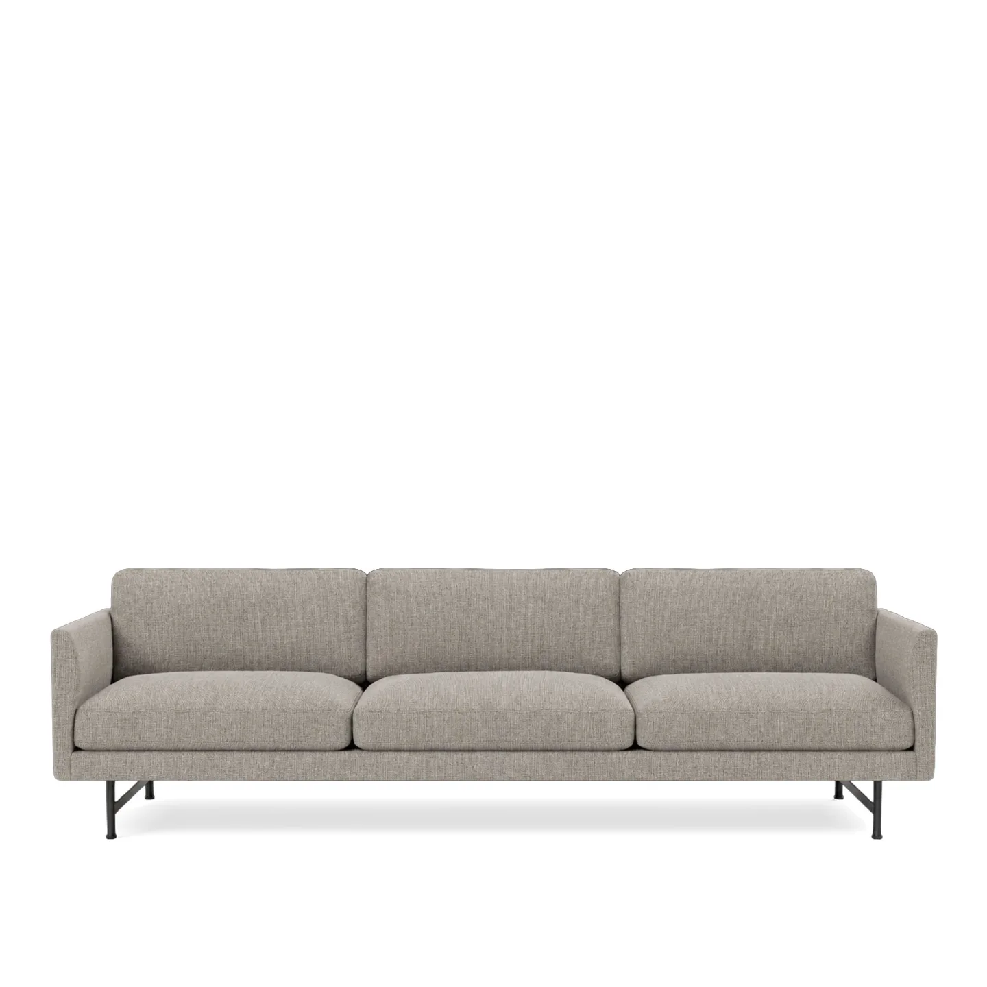 Fredericia Furniture - Calmo 3-sitssoffa svart metall / ruskin nori 33 - Soffor - Hugo Passos - Grön - Textilmaterial