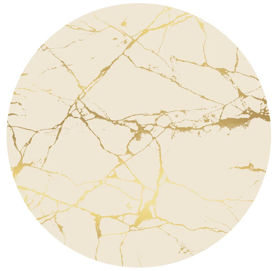 Rundt teppe - Vieste (beige/gull) (Størrelse: Ø 180 cm)