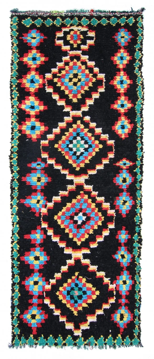 Marokkansk Boucherouite-teppe 370 x 145 cm