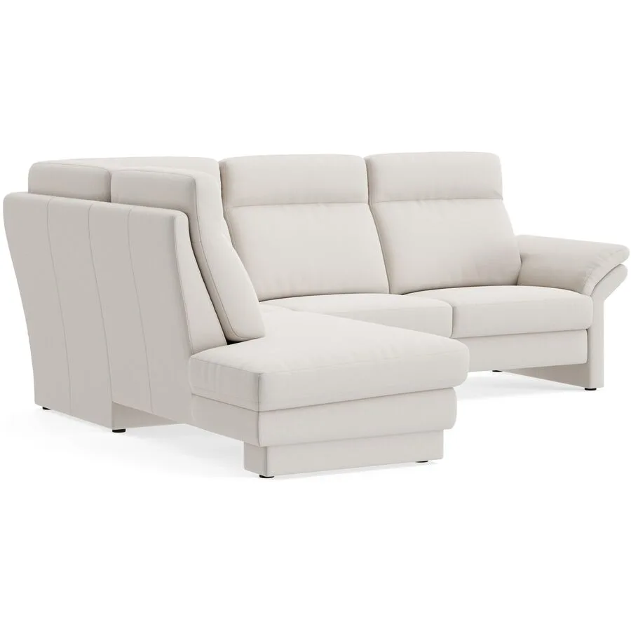 Ecksofa Albula Links Echtstoff Cosmopolitan silver B 250 T 215 cm - Möbel Konfigurator: Traummöbel individuell zusammenstellen