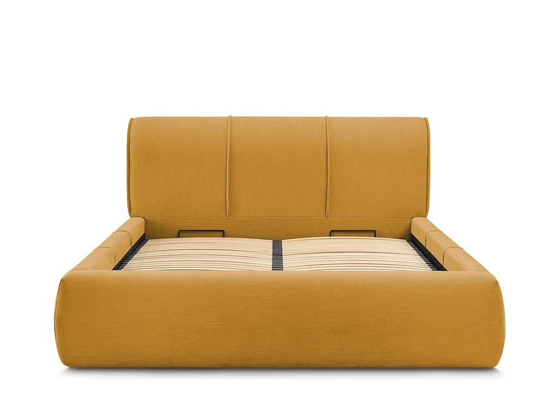 Kastenbett BOBOCHIC VERNON 160x200cm stoff gelb