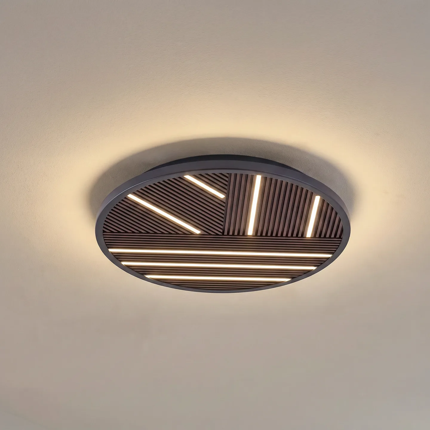 Orven LED-Deckenlampe, Ø 50 cm, dimmbar, Holz - Lucande - Wohnzimmer - Modern - Metall - Einflammig