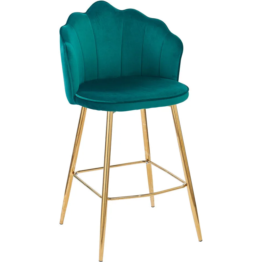 Barhocker 2er-Set Pedro grün Samt H 100 cm