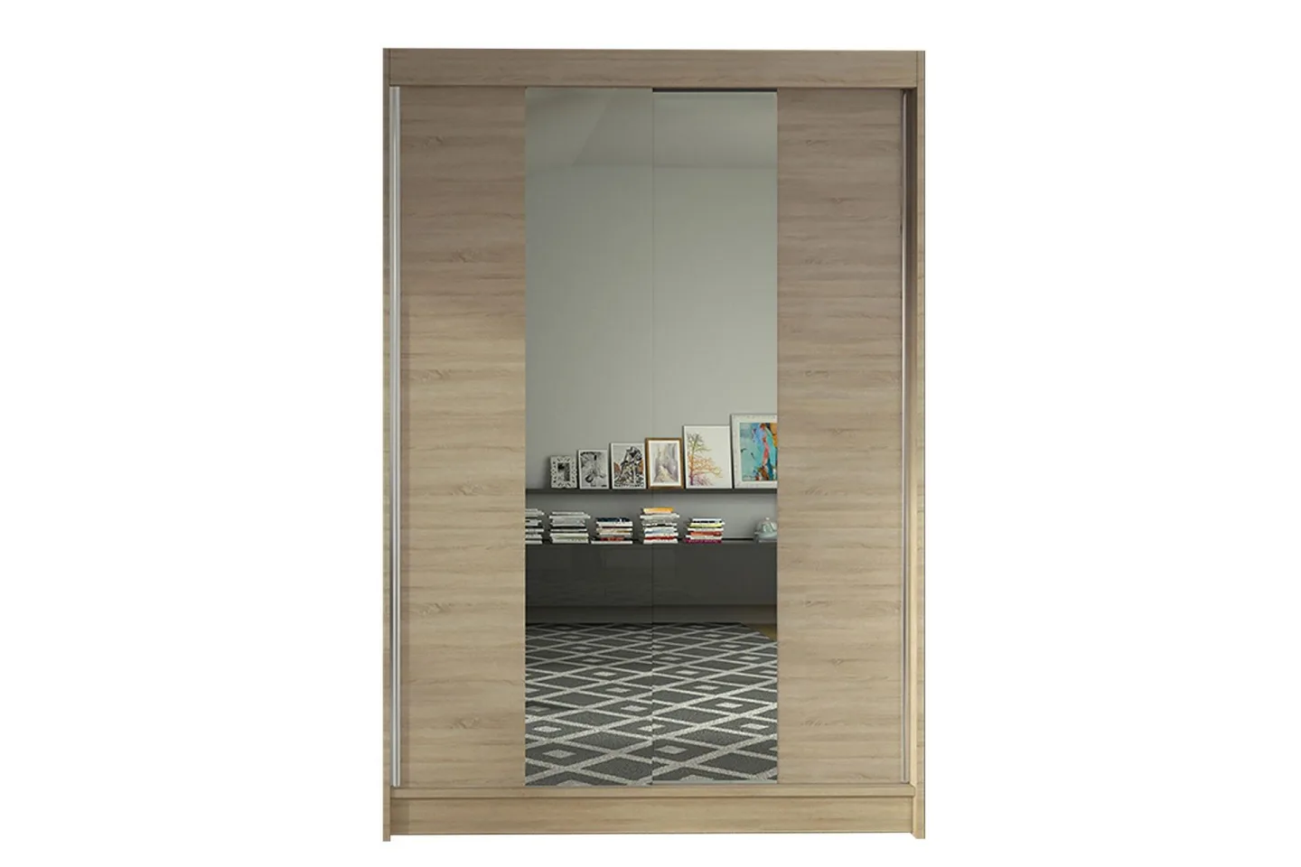 Liverpool Garderob med Spegel 120x200 cm - Beige