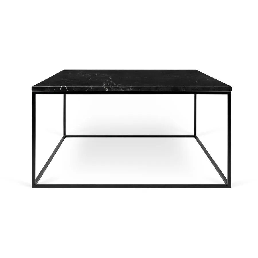 Salontisch Nissa schwarz Marmor/Metall B 75 T 75 cm