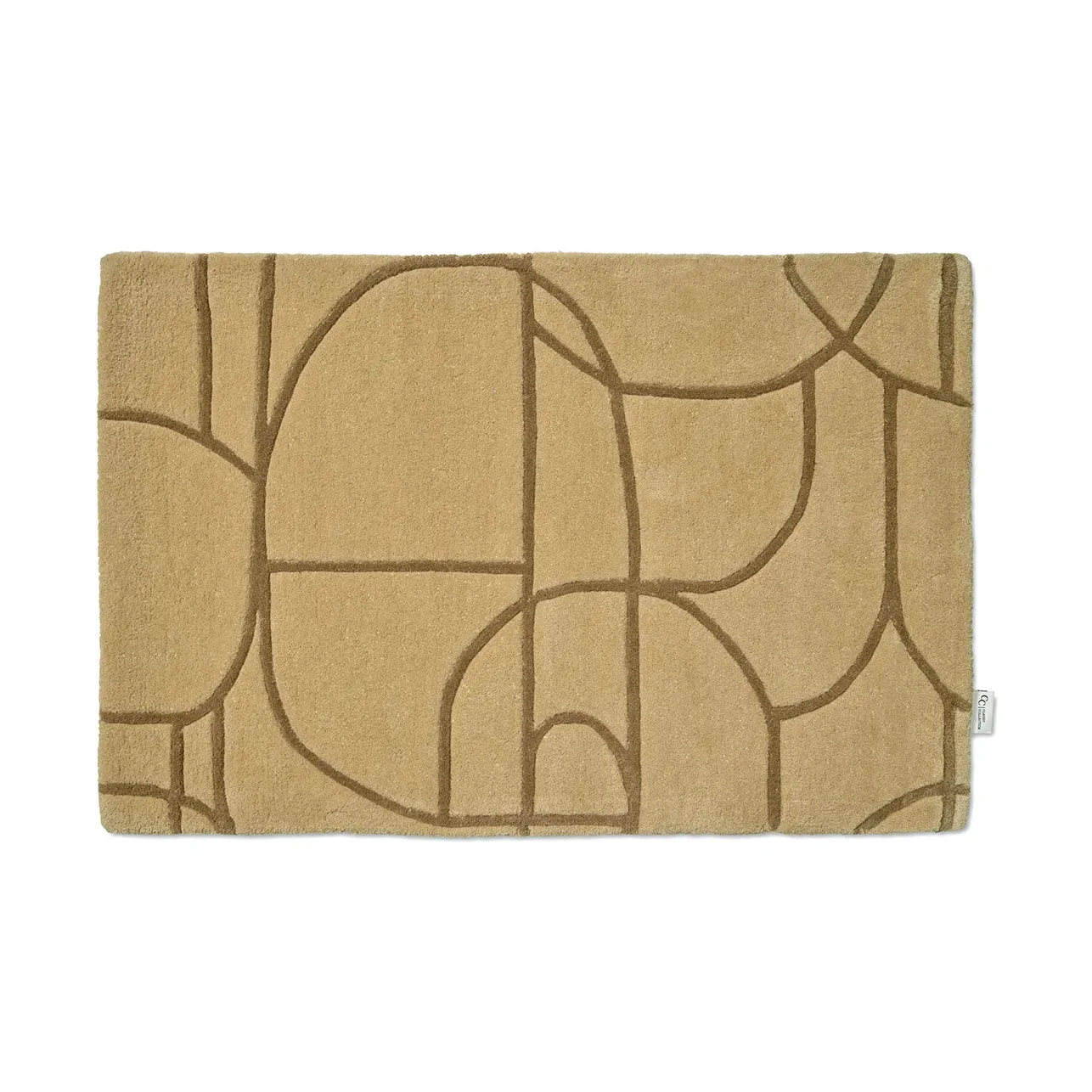 Modern Abstract dörrmatta mustard