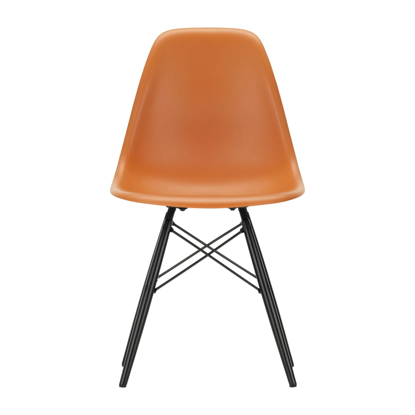 Vitra Eames Plastic Side Chair RE DSW stol 43 rusty orange-black maple