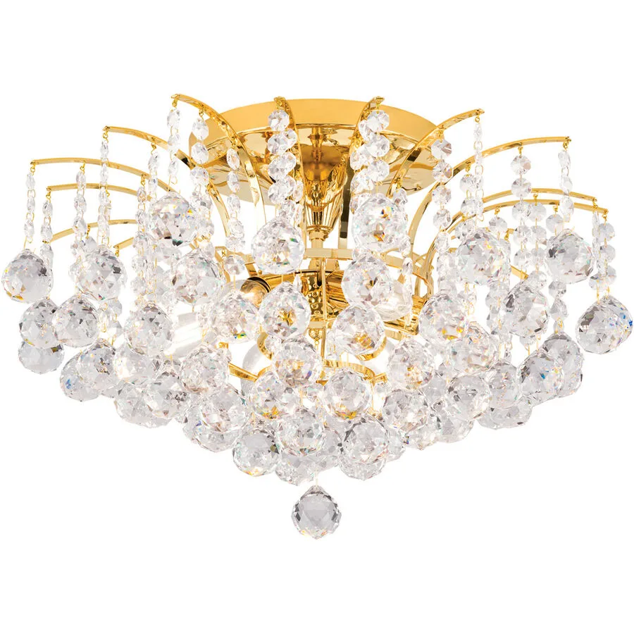 Briamond Deckenlampe Sheraton Gold Kristall/Messing 52 cm 36 cm - Material: Messing/Kristall
