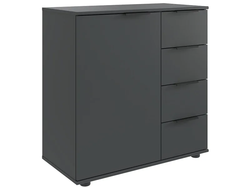 Kommode MIDNIGHT 1 Tür 4 Schubladen 41x81x83cm grafit melamin