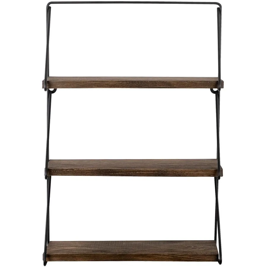 Wandregal Georis natur/schwarz Holz/Metall B 40 T 15 cm