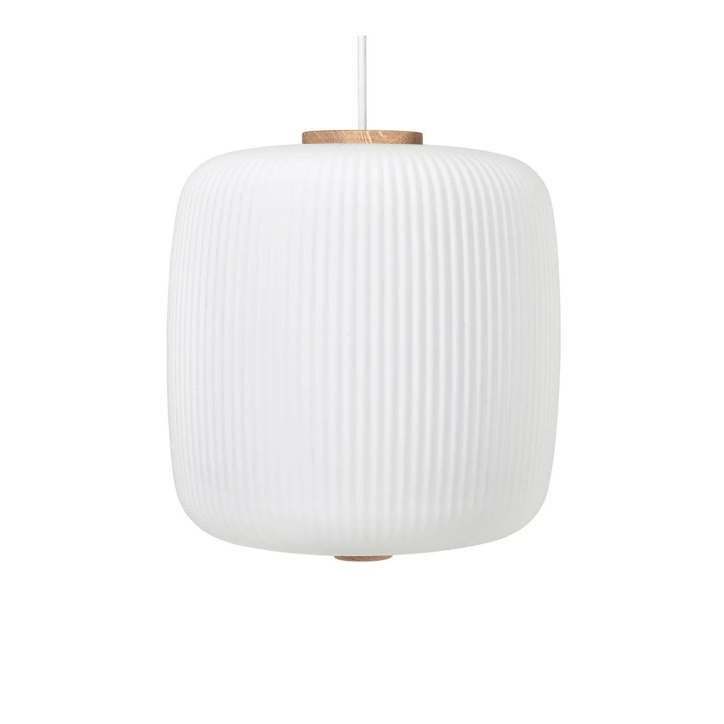 Carl Hansen - EK61 Opal Pendant Ø34 cm - Pendellampor - Esben Klint - Vit - Glas/Trä